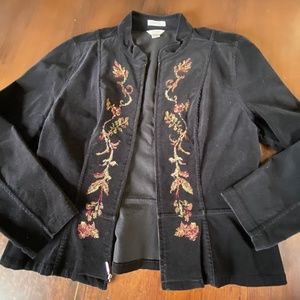 Fine Wale Corduroy Jacket w/Cross Stitched Design